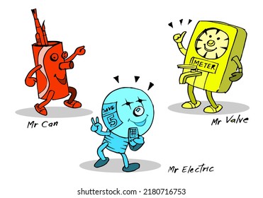 Energy saving mascot art vector for card, illustration, design idea