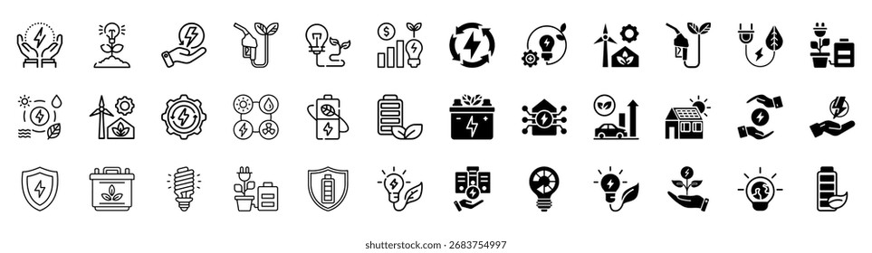 Energy Saving Mixed Icon Pack Eco Design