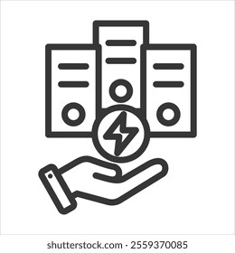 Energy Saving Outline Icon Vector Illustration