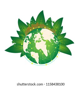 energy saving power green concept. illustration vector