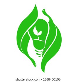 Energy saving. Rational use of energy and money. Vector illustration suitable for a logo, emblem or as an icon.