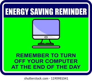 energy saving reminder, sign