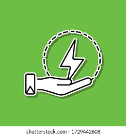 Icono de pegatina de ahorro de energía. Línea delgada simple, contorno vector de iconos de ecología para ui y ux, sitio web o aplicación móvil