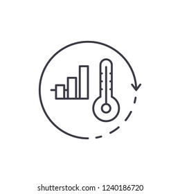 Energy saving system line icon concept. Energy saving system vector linear illustration, symbol, sign