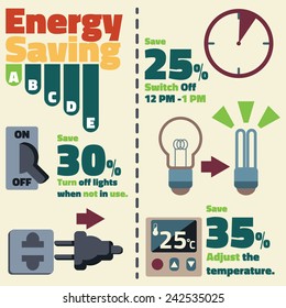 Energy saving vecter illustration infographics