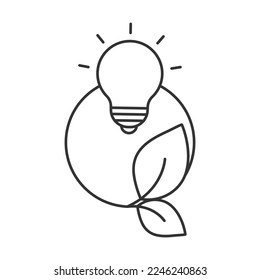 Energy saving  vector icon. Line sign for mobile concept and web design. Symbol, logo illustration. Vector graphics