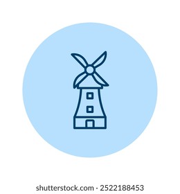 Energy Saving Windmill pentaglow , vector, pixel perfect, illustrator file