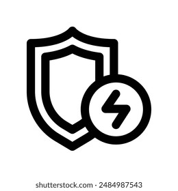 Vector de la línea de seguridad energética para su Sitio web, móvil, presentación y diseño de logotipo.