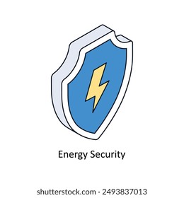 Energy Security Isometric style icon. Symbol on White background EPS 10 File 