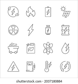 energy set. energy pack symbol vector elements for infographic web