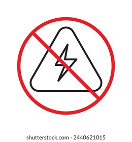 Energy sign icon. Lightning flat sign design. Energy symbol vector pictogram. Thunder sign. Warning, caution, attention, restriction label ban flat sign design icon