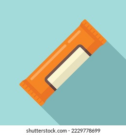 Energy snack bar icon flat vector. Granola food. Sweet pack