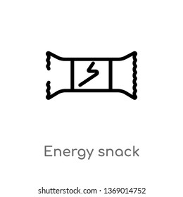 energy snack vector line icon. Simple element illustration. energy snack outline icon from gym and fitness concept. Can be used for web and mobile