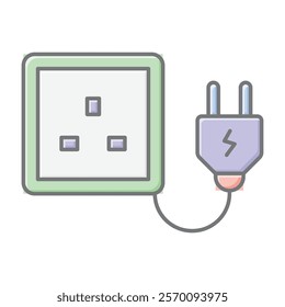 
Energy Socket lineal color icon , vector, pixel perfect, illustrator file 