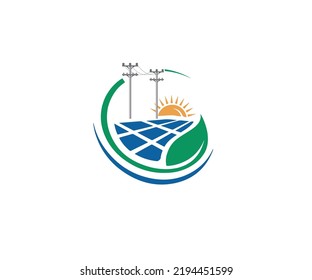Vector de diseño del logotipo del panel solar de energía