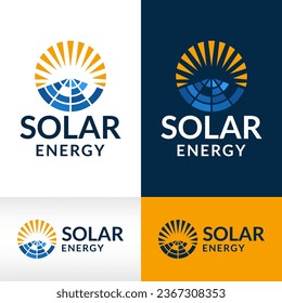 plantilla de vector de diseño del logotipo del panel solar de energía