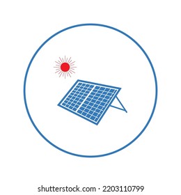 Energy solar panel system icon | Circle version icon |