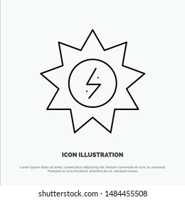 Energy, Solar, Energy, Power Line Icon Vector. Vector Icon Template background