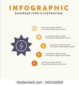 Energy, Solar, Energy, Power Solid Icon Infographics 5 Steps Presentation Background