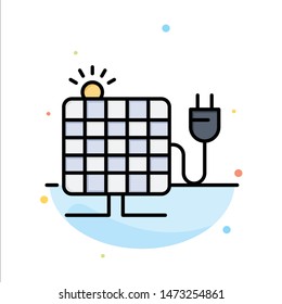 Energy, Solar, Sun, Plug Abstract Flat Color Icon Template