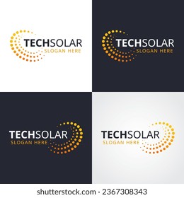 energy solar technology logo design vector template