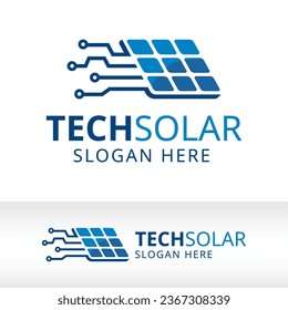energy solar technology panel logo design vector template