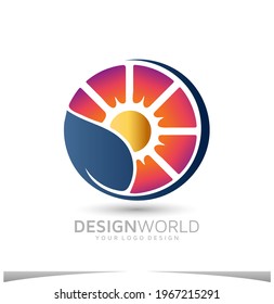 Energy Solar vector logo design template.