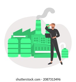 Energy sources abstract concept vector illustration. Nuclear power plant, hydropower, geothermal energy, generate electricity, dam turbine, power plants, heat pump abstract metaphor.