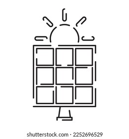 Energy sources, types and renewable energy or alternative line icon. Energy Related Types Of Vector. Contains Icons like Hydro Power Plant, Solar Cell, Fossil Fuel 