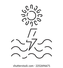 Energy sources, types and renewable energy or alternative line icon. Energy Related Types Of Vector. Contains Icons like Hydro Power Plant, Solar Cell, Fossil Fuel 