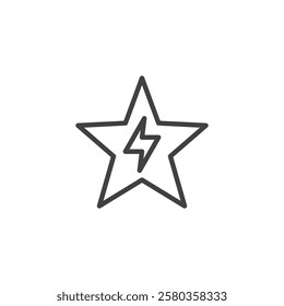 Energy Star line icon. linear style sign for mobile concept and web design. A star with an energy symbol outline vector icon. Symbol, logo illustration. Vector graphics