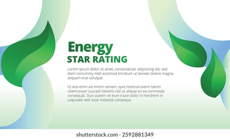 Energy Star Rating concept. presentation templates corporate business annual report layout. abstract green leafs with line gradient clean look vector template 