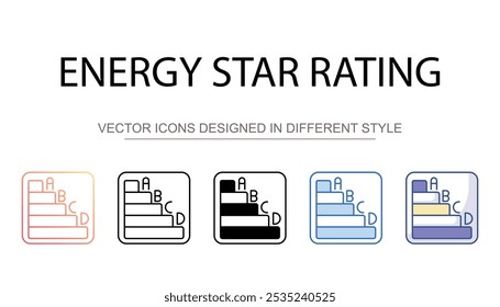 Energy Star Rating icon design with white background stock illustration