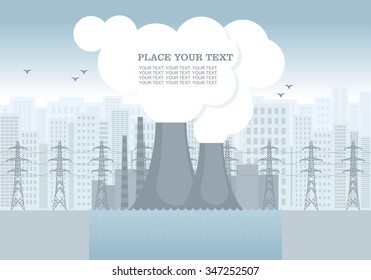 Energy station, industrial landscape