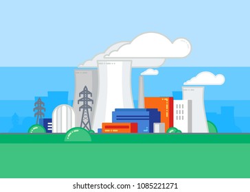 Energy station. The nuclear power plant.