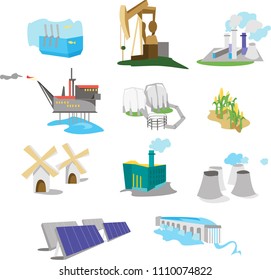 Energy Stations icon set
