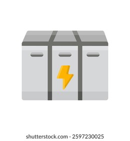 energy storage battery flat icon illustration