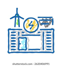energy storage environmental doodle icon sketch vector. energy storage environmental sign. isolated symbol illustration