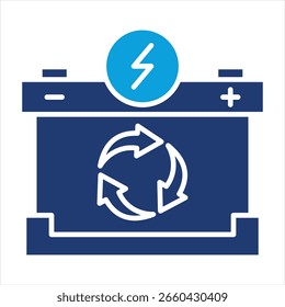Energy Storage Flat Blue Icon Vector Illustration