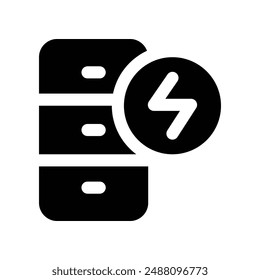 energy storage icon. vector glyph icon for your website, mobile, presentation, and logo design.