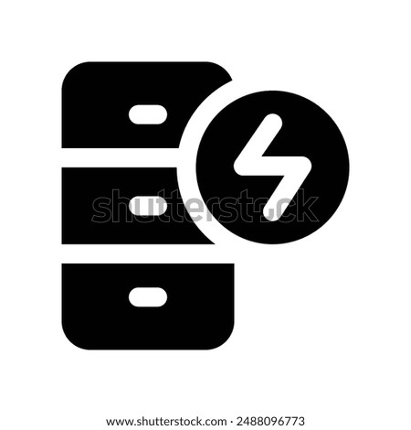 energy storage icon. vector glyph icon for your website, mobile, presentation, and logo design.