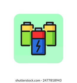 Energy storage line icon. Battery, charging, accumulator, power. Energy concept. Can be used for topics like recycle, ecology, renewable energy