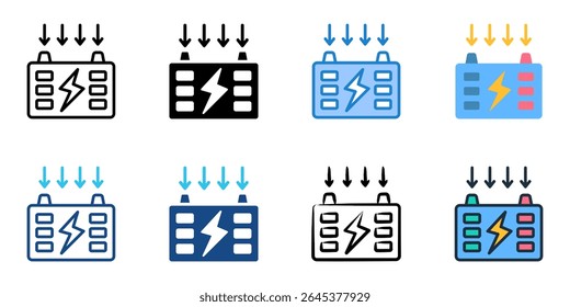 Energy Storage Technologies icon set multiple style collection 
