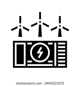 energy storage wind turbine glyph icon vector. energy storage wind turbine sign. isolated symbol illustration