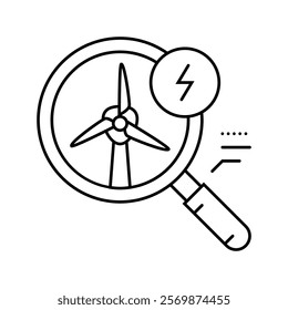 energy storage wind turbine line icon vector. energy storage wind turbine sign. isolated contour symbol black illustration