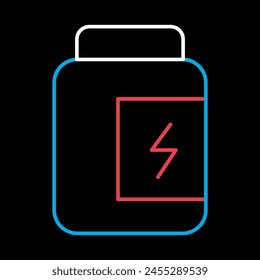 Energy supplement vector on black background icon. Graph symbol for fitness and weight loss web site and apps design, logo, app, UI