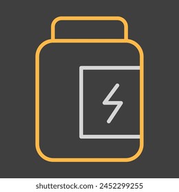 Energy supplement vector on dark background icon. Graph symbol for fitness and weight loss web site and apps design, logo, app, UI