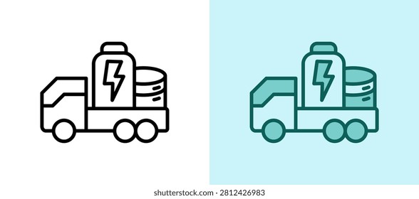 Energy Supply Icon whitegreen Vector Illustration