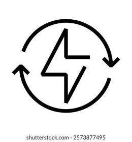 Energy. Sustainability, Power, Efficiency. Vector Editable Stroke Icon.