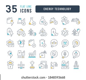 Energy Technology. Collection of perfectly thin icons for web design, app, and the most modern projects. The kit of signs for category Technology.